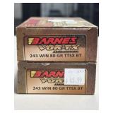 40 RDS BARNES VOR-TX 243 WIN AMMO 80 GRAIN