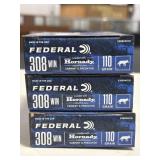 60 RDS HORNADY 308 WIN AMMO 110 GRAIN