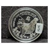 2017 YEAR OF THE ROOSTER 1OZ FINE SILVER .999 FINE