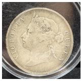 1894 BRITISH HONDURAS 50 CENT COIN - 92.5% SILVER-