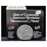 STATE OF CONNECTICUT .999 FINE SILVER MEDAL -