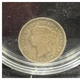1894 CANADA 5 CENT COIN - 92.5% SILVER -