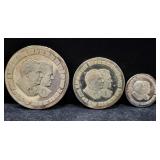 3 PIECE SOVIET SILVER MEDAL SET -