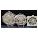 3 PIECE SOVIET SILVER MEDAL SET -