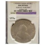 1745 MMA RUSSIA ROUBLE NGC GRADED FINE DETAILS -