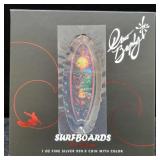 PAMP 1 OZ FINE SILVER - SURFBOARD SHAPED COIN -