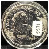 2014 YEAR OF THE HORSE 1 OZ SILVER ROUND
