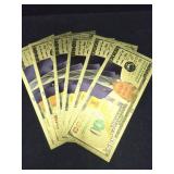(6) NOVELTY DONALD TRUMP GOLD FOIL $1000