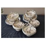 (5) TZINTZUNTZAN POTTERY CUPS AND SAUCERS