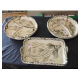 (3) PCS TZINTUZUNTZAN POTTERY FISH PLATES