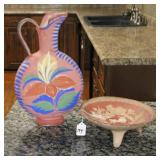 2 FOLK ART MEXICAN POTTERY PCS