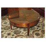 CHERRY FINISH 4-DRAWER  ROUND COFEE TABLE