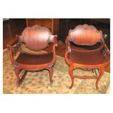 (2) 19TH CENTURY BUSTLE CHAIRS