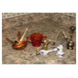 BRASS HOOKAH, L.E. SMITH SUGAR BOWL ETC