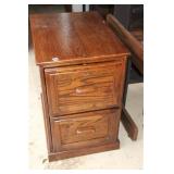 2-DRAWER OAK FILE CABINET