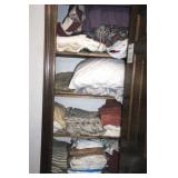 RUGS, PILLOWS, LINENS IN HALL CLOSET