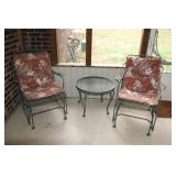WROUGHT IRON 3 PC PATIO SET