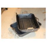 2 LIKE NEW ROASTING PANS WITH RACKS