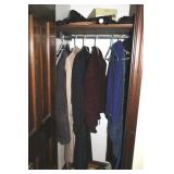 CLOTHING, UMBRELLA, BROOMS ETC