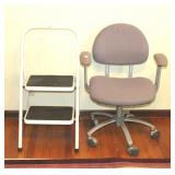 STEP STOOL AND OFFICE CHAIR