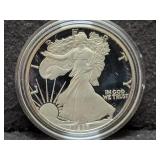 1987-S PROOF SILVER EAGLE W/ BOX & COA