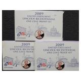 (3) 2009 LINCOLN BICENTENNIAL 1 CENT PROOF SETS