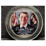 2004 SILVER EAGLE - COLORIZED - RONALD REAGAN