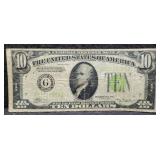 SERIES 1934 LIGHT GREEN SEAL $10 FEDERAL