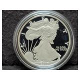 2007-W PROOF SILVER EAGLE W/ BOX & COA