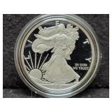 2010-W PROOF SILVER EAGLE W/ BOX & COA