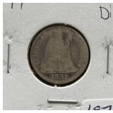1891 SEATED LIBERTY DIME