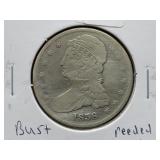 1838 (REEDED EDGE) BUST HALF DOLLAR