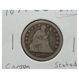 1877-CARSON CITY SEATED LIBERTY QUARTER