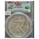 2016 SILVER EAGLE 30TH ANNIV. CAC: MS69