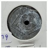 1943 WWII BELGIUM 25 CENTS