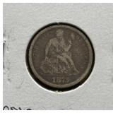 1877-CARSON CITY SEATED LIBERTY DIME