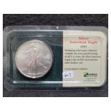 2001 SILVER EAGLE UNC LITTLETON COIN COMPANY