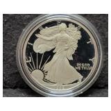 1992-S PROOF SILVER EAGLE W/ BOX & COA