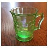 Vtg Hazel Atlas Uranium Glass Drepession Pitcher