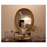 Vintage Lead Crystal & Brass Collection w/ Mirror