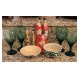 Hand Made Japanese Dolls & Bamboo Bowls +