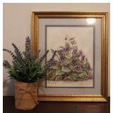 Anne Marie Bordner 1996 'Violets' Print & Lavender