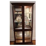 Vintage Lighted Curio Display Cabinet