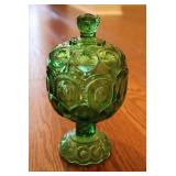 Vtg L.E. Smith Moon & Stars Lidded Candy Dish