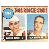 1968 Reds Rookie Stars Johnny Bench Ron Tompkins