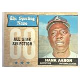 1968 Topps baseball card featuring Hank Aaron,