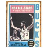 1974-75 Topps Basketball card Kareem Abdul-Jabbar