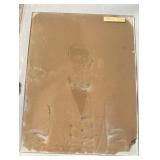 2 Copper plate prints one woman one man