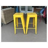 Two yellow Aluminum Outdoor Stools