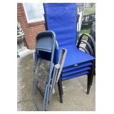 Set of outdoor canvas chairs